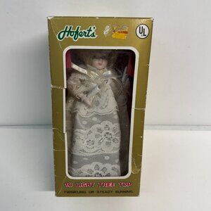 Christmas Angel Vtg  9  in.Tall Tree Topper Lighted Angel